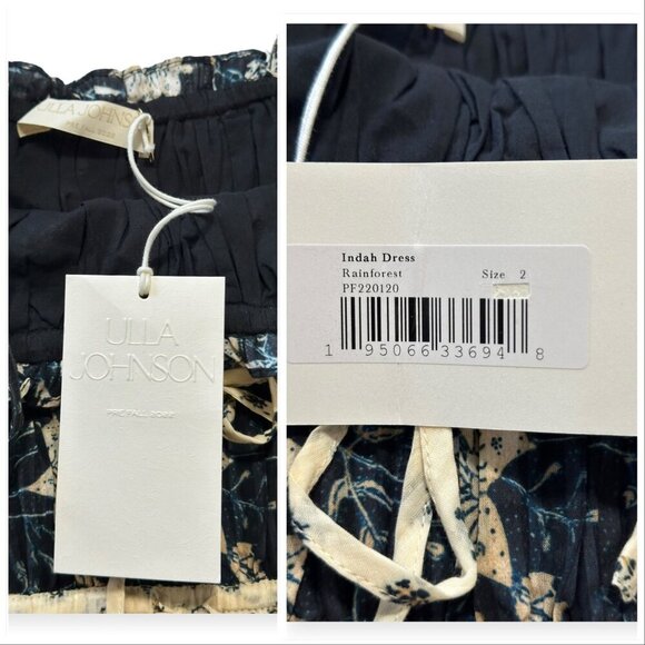 Ulla Johnson Indah Dress, Size 2, Rainforest , Cream/black, New with tag - Picture 5 of 16